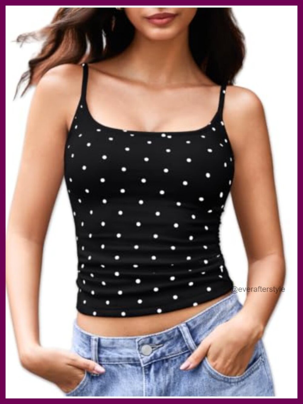 ChiaoLezhee Women's Thick Padded Polka Dot Cami Racerback Layering Cami